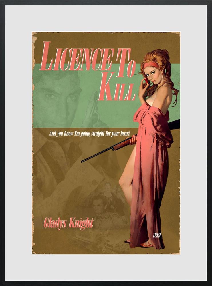 1989 licence to kill framed print by artist linda charles
