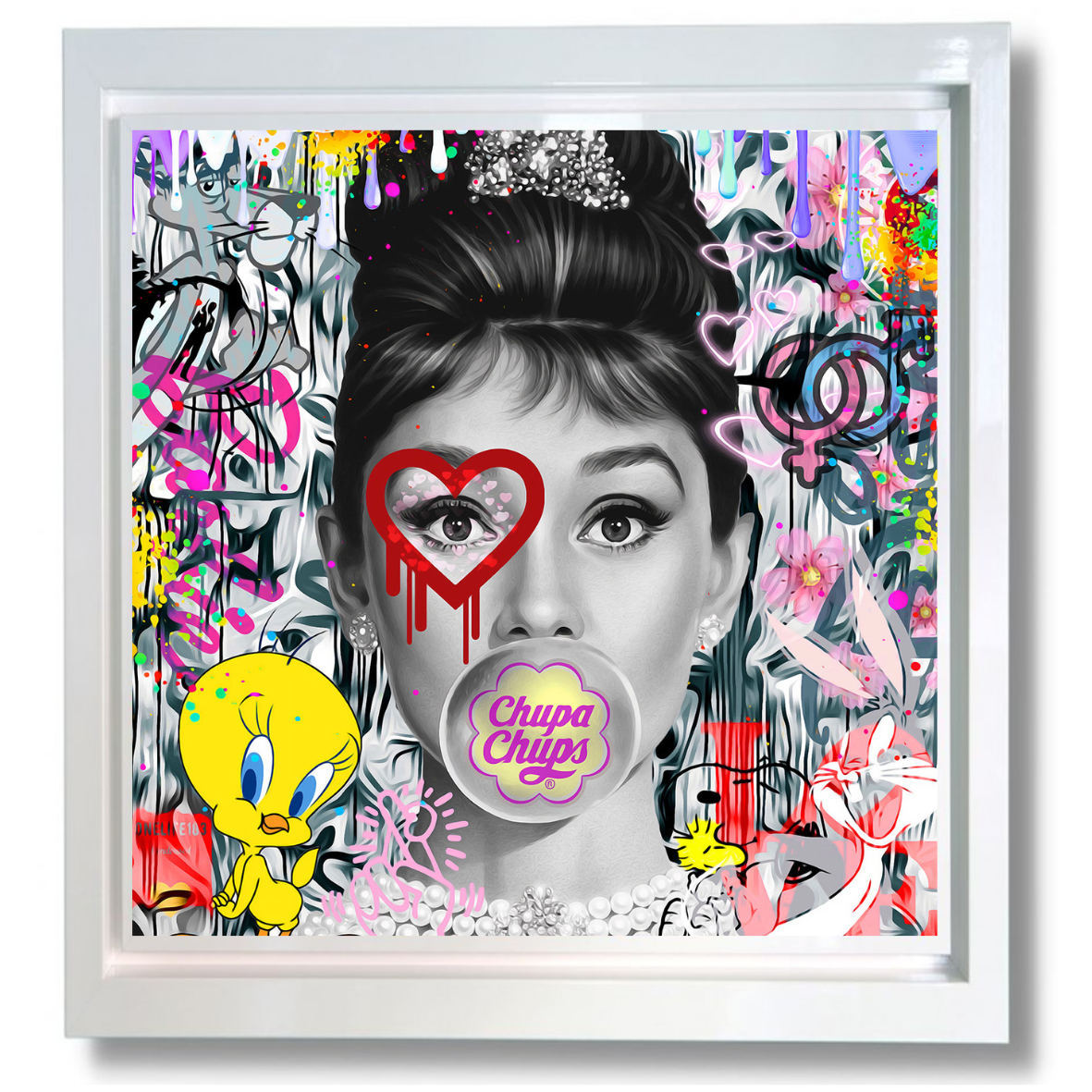 1993 audrey hepburn framed print by artist #onelife183