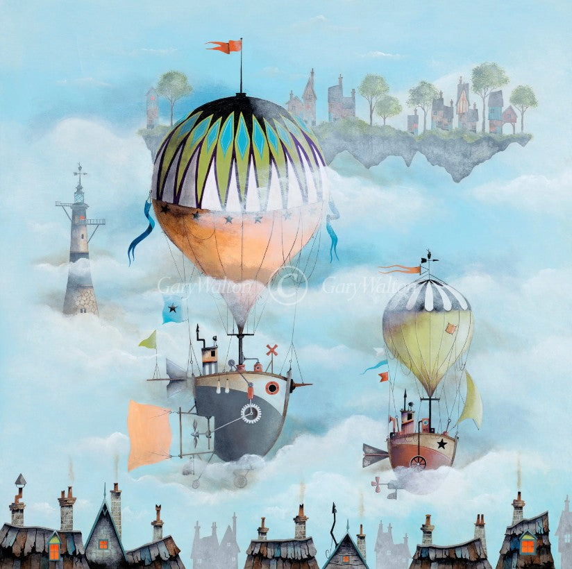 80 days around the world print by artist gary walton