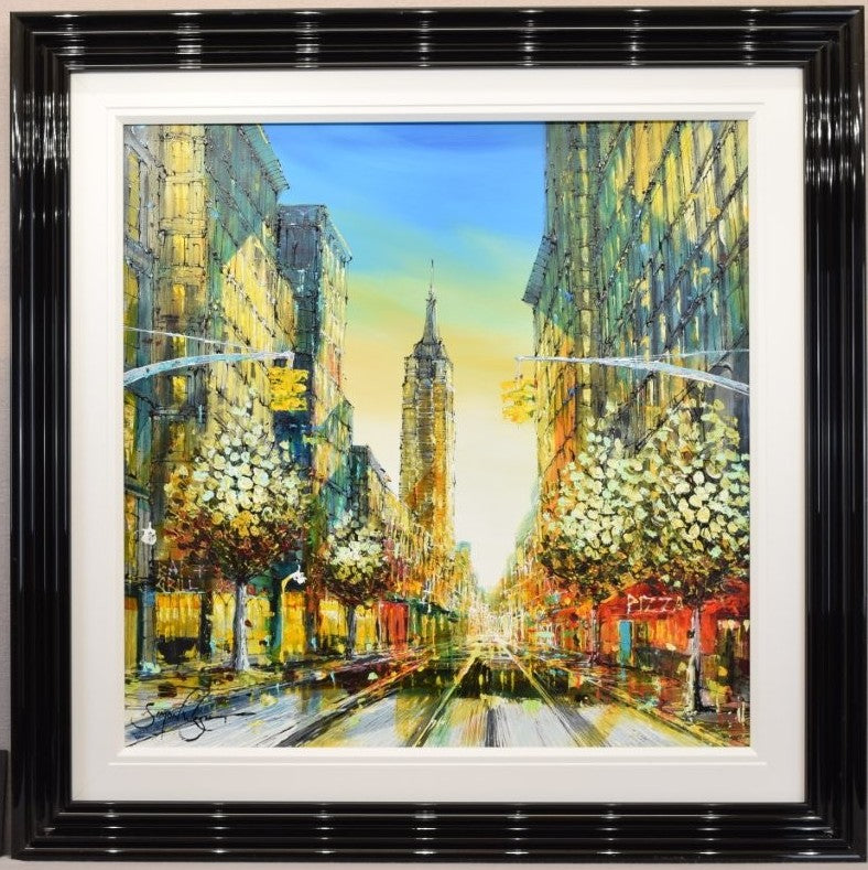 city in motion framed original by artist simon wright