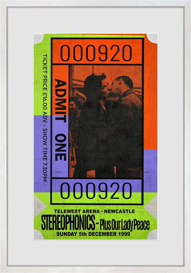 admit one stereophonics framed print by artist linda charles