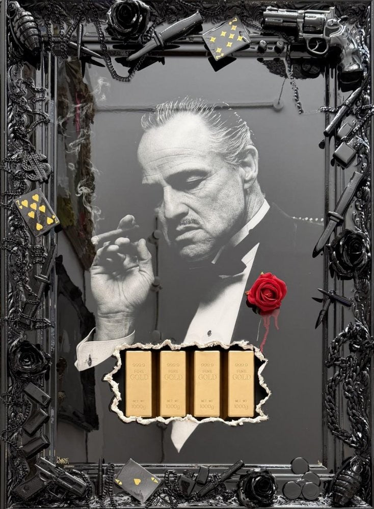 an offer you can't refuse framed embellished print by artistic duo ghost
