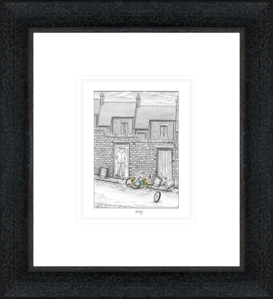 bang sketch framed print by artist leigh lambert