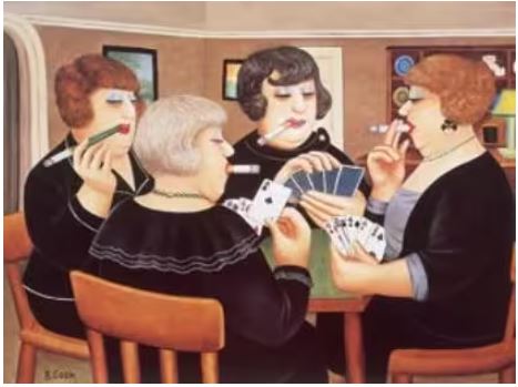 bridge party print by artist beryl cook