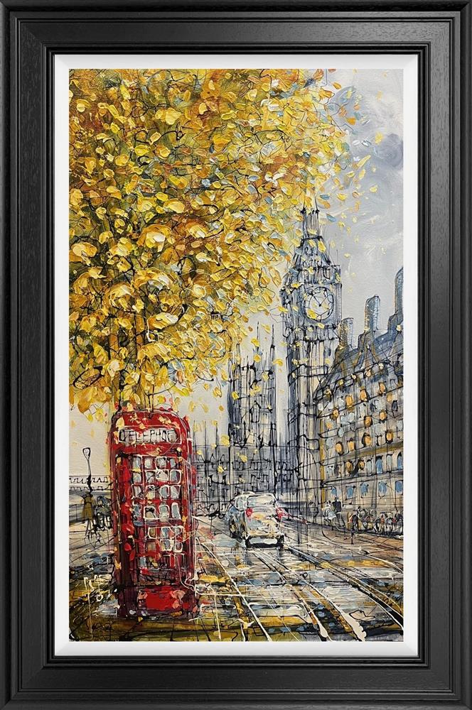 calling westminster framed original by artist nigel cooke