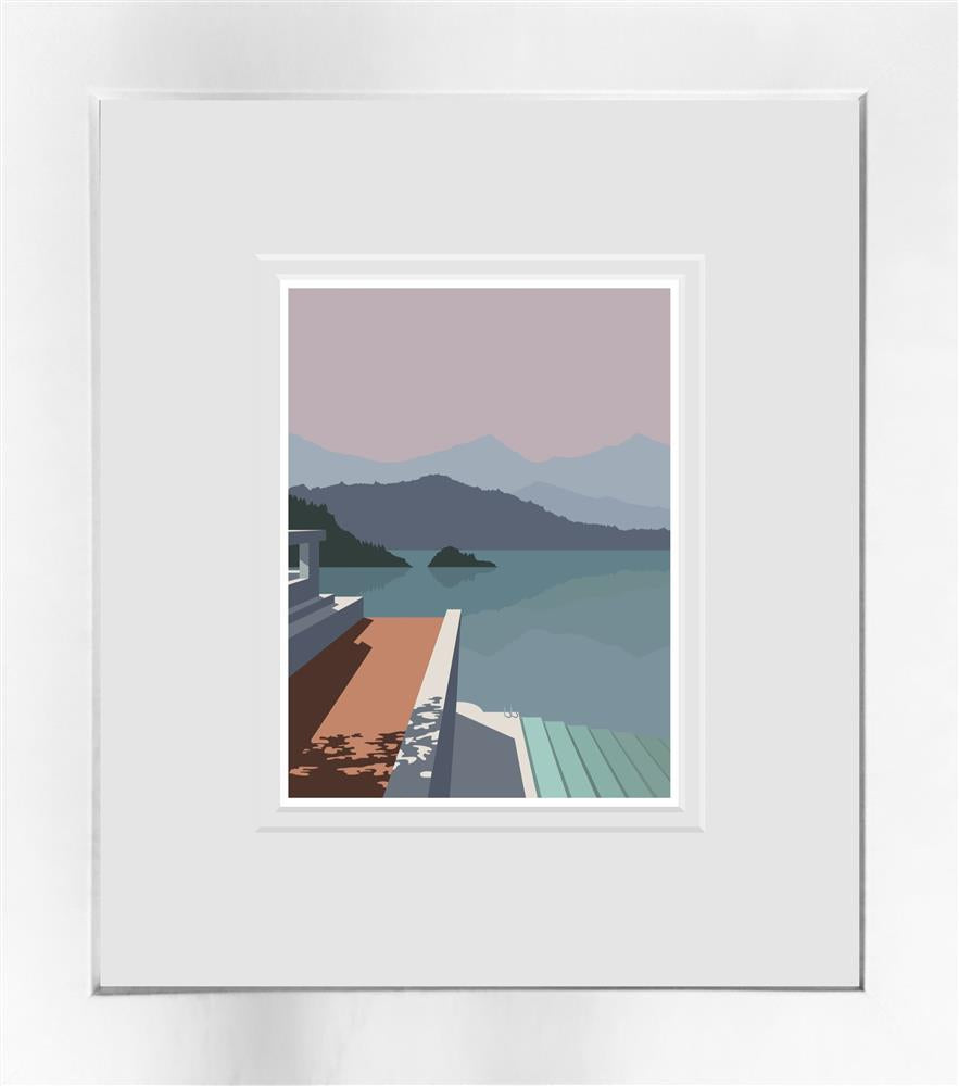 cicadas and pines framed miniature print by artist oshe