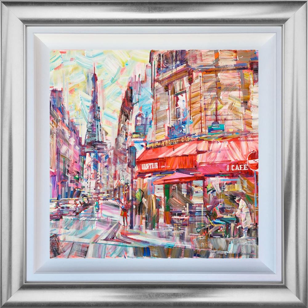 coffee with a view framed print by artist colin brown