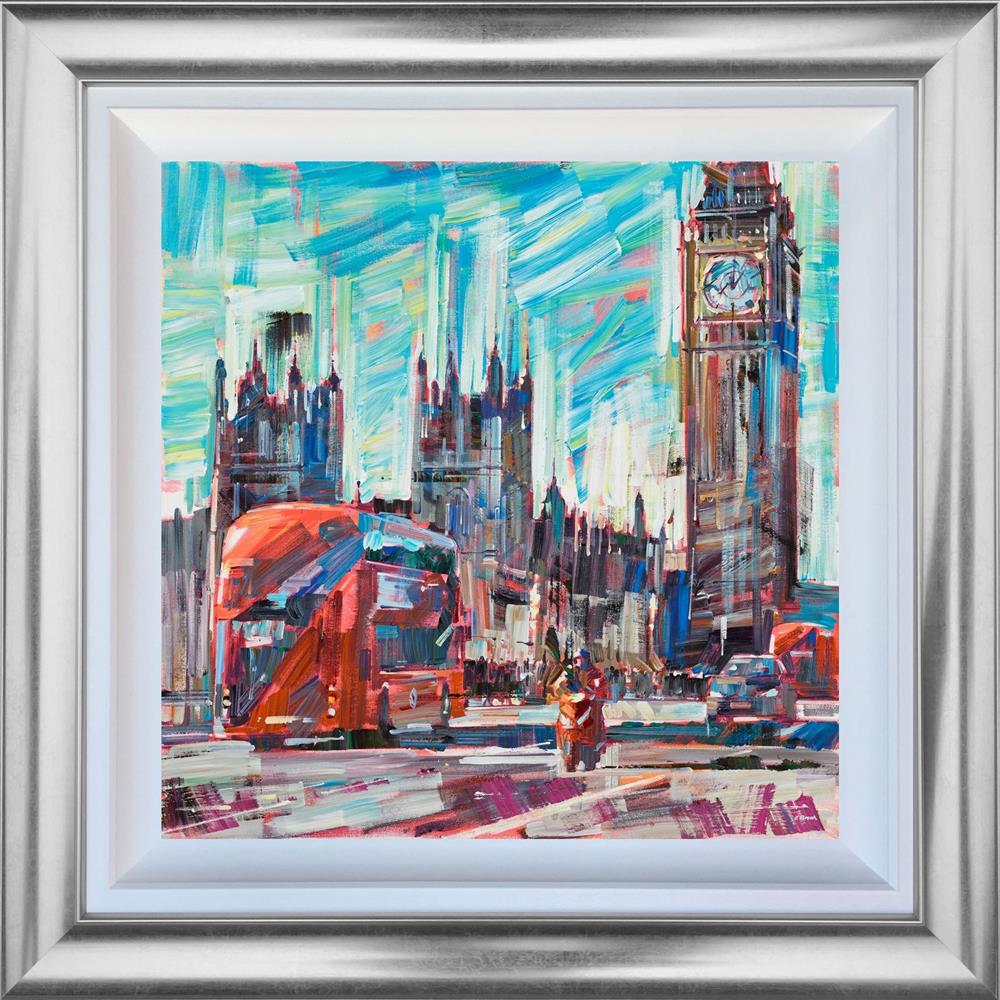 crossing the thames framed print by artist colin brown