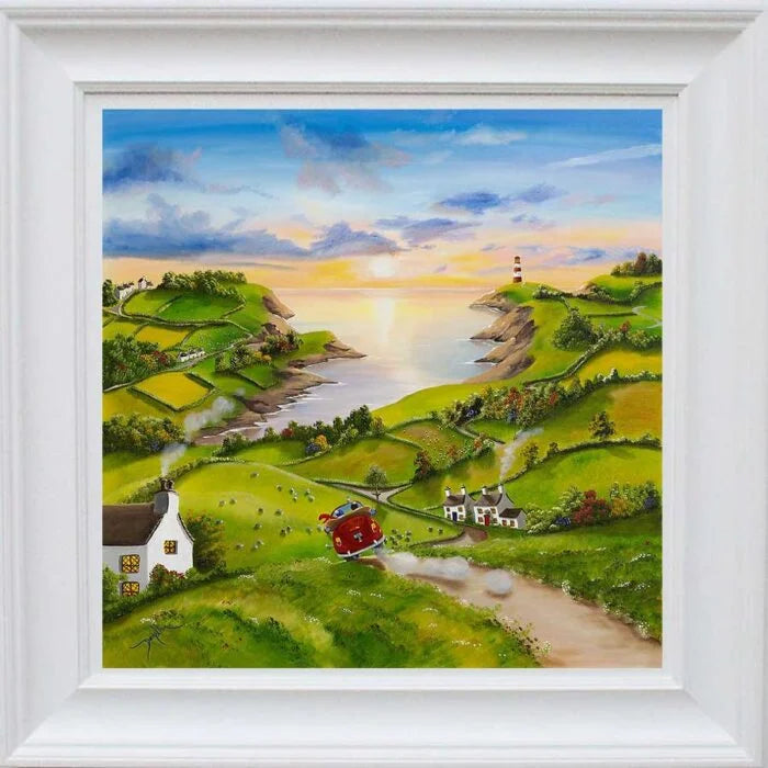 down to the cove framed print by artist caroline deighton