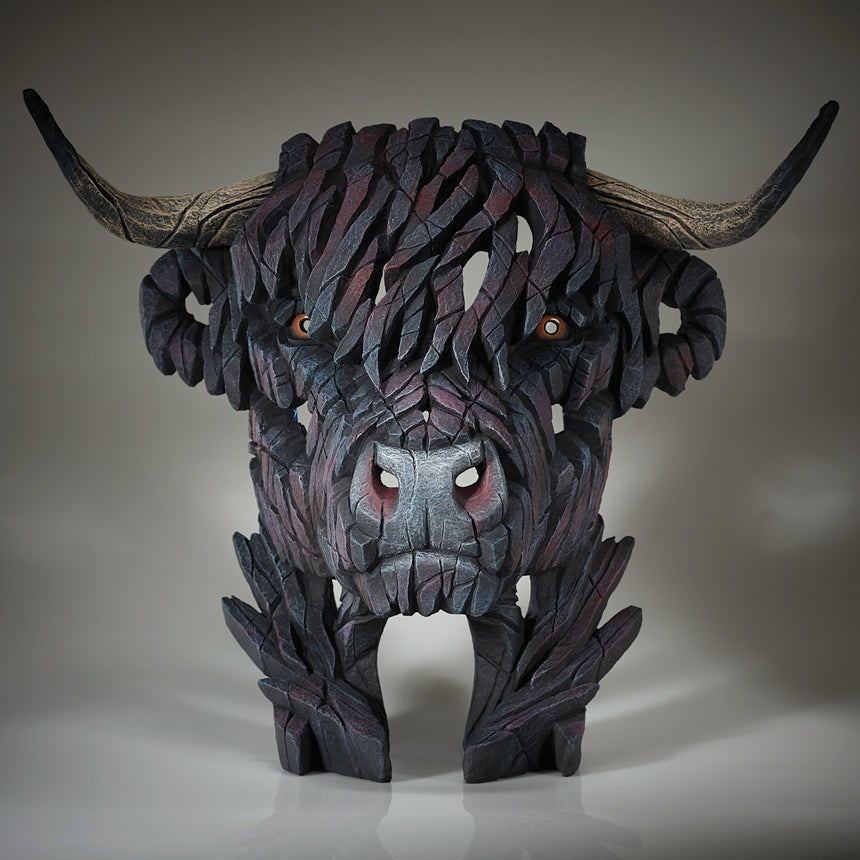 Highland Cow Bust Black
