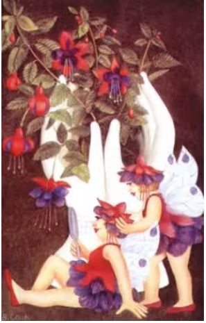 fuchsia fairies print by artist beryl cook