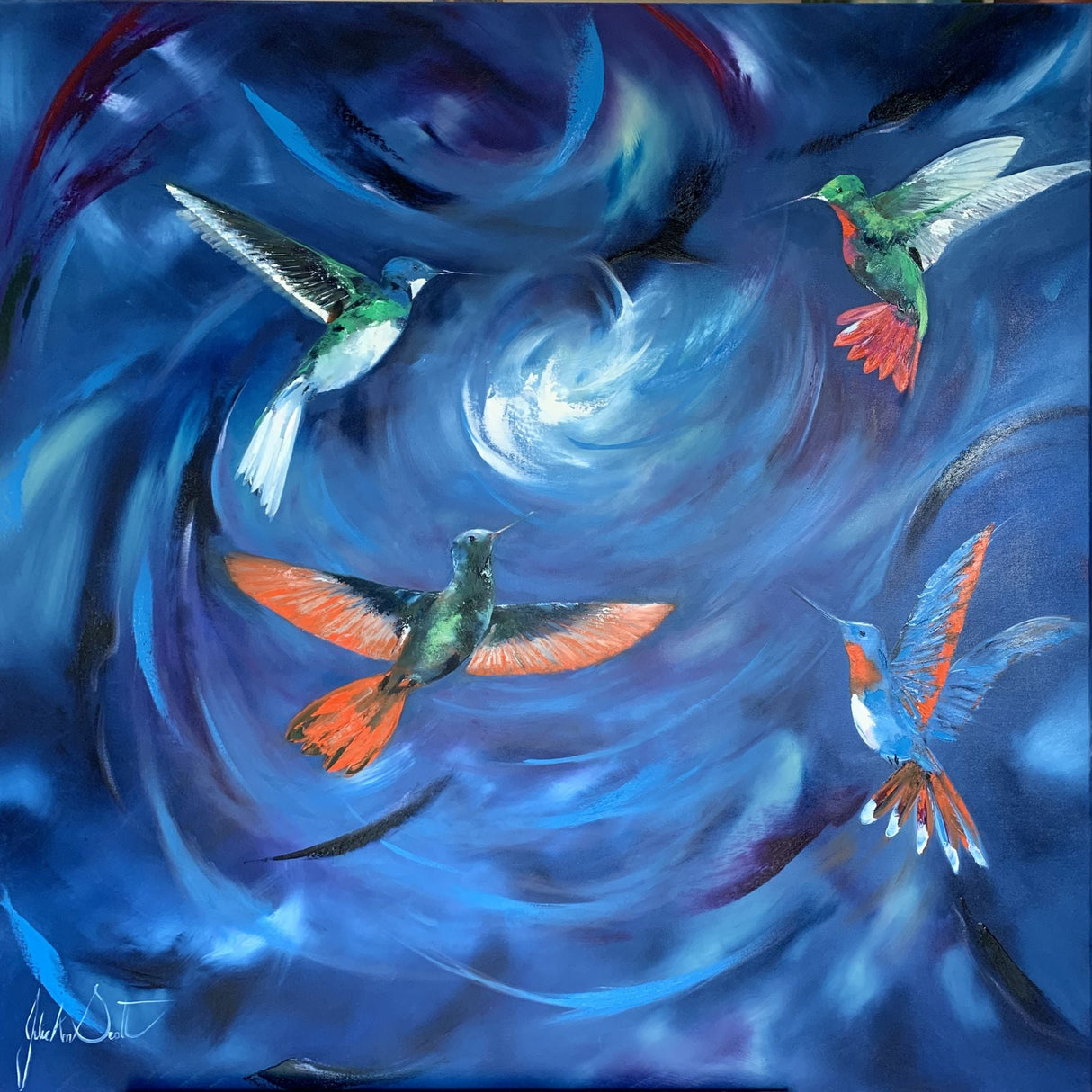 gathering framed print by artist julie ann scott