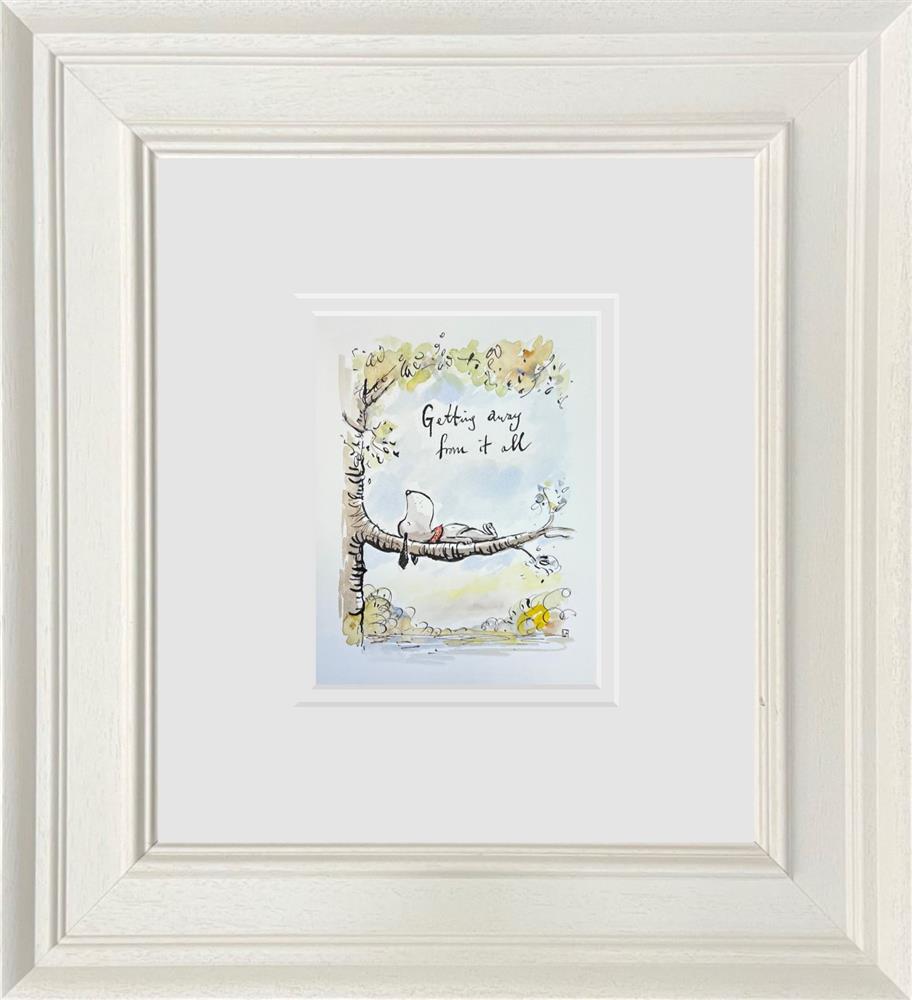 getting away from it all sketch original framed by artist michael abrams