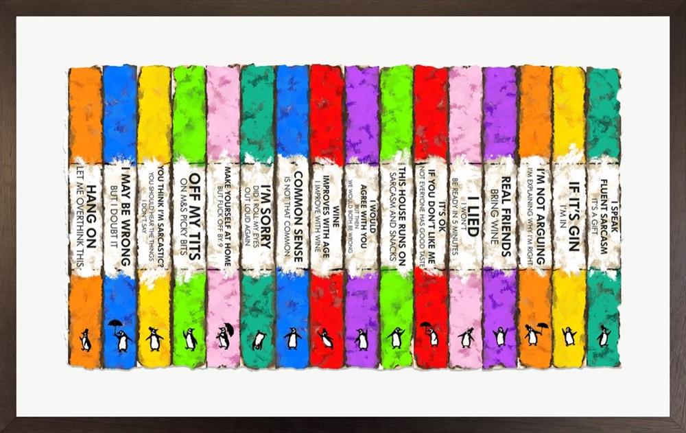 lifes a bookcase framed print by artist hue folk
