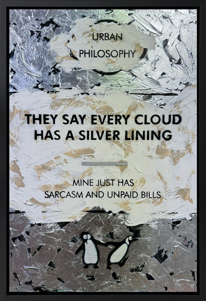 every cloud has a silver lining framed original by artist hue folk