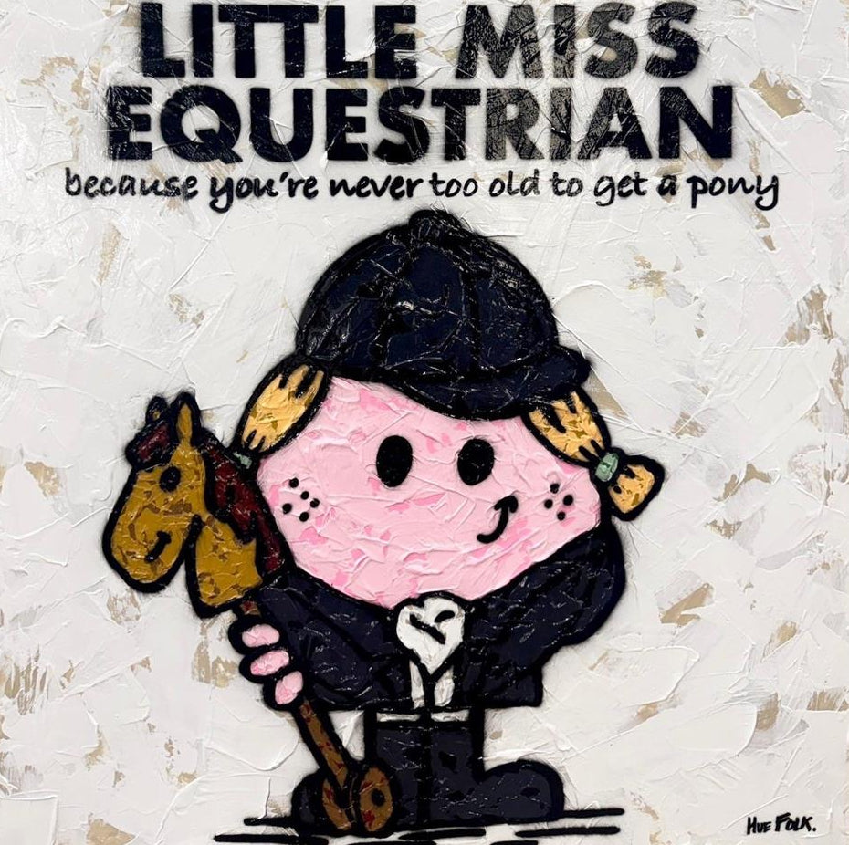 little miss equestrian the untold stories framed original by artist hue folk