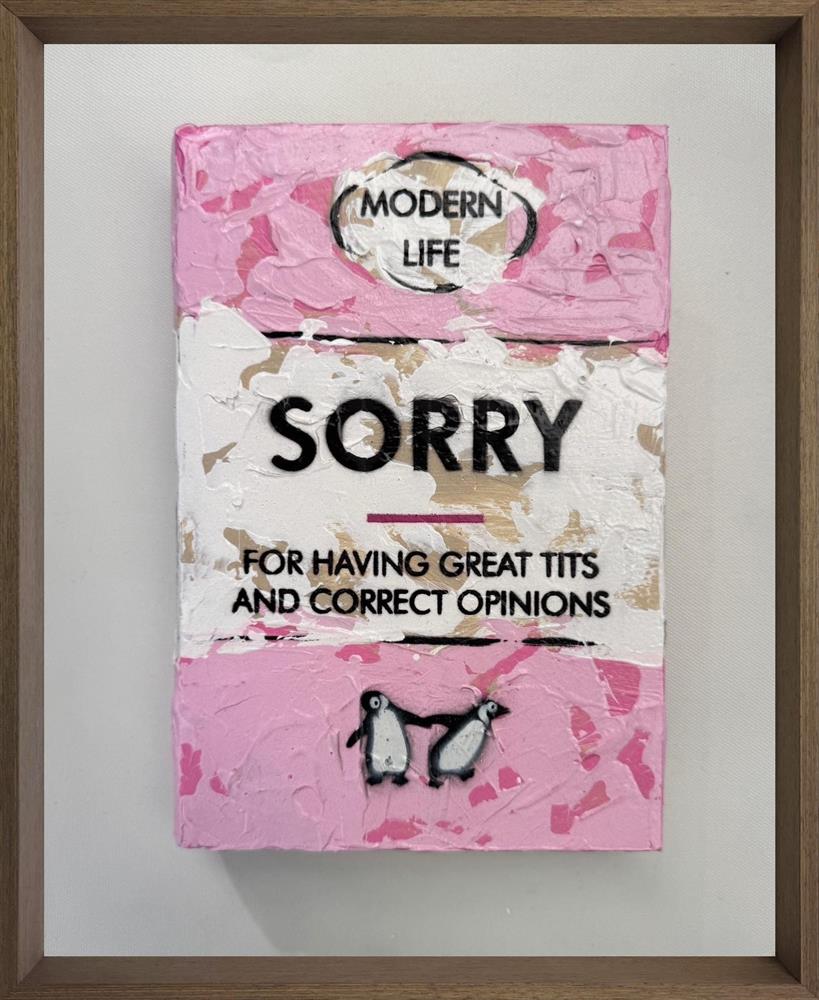 sorry mini storybook framed original by artist hue folk