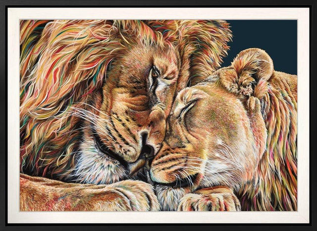 hed over heels framed canvas print by artist hayley goodhead