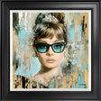 hepburn in blue framed print by artist ben jeffery