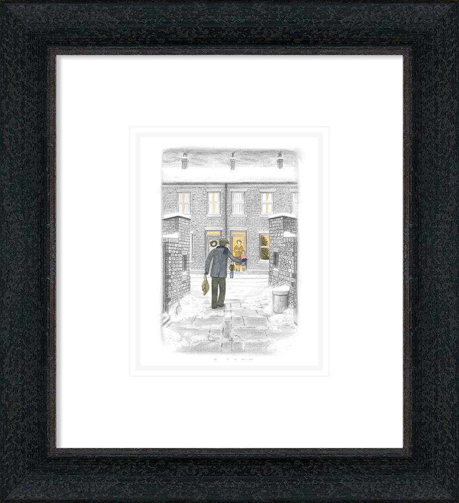 home for christmas sketch framed print by artist leigh lambert