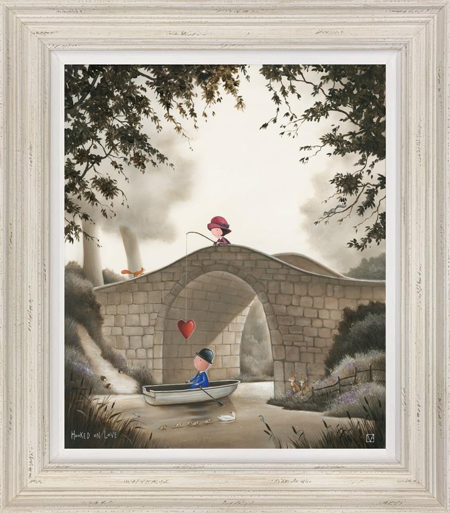 hooked on love framed print by artist michael abrams