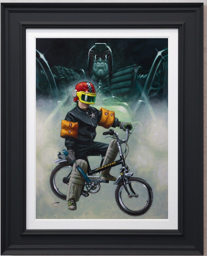 i am the law creep cavas print framed in blak by artist craig davison