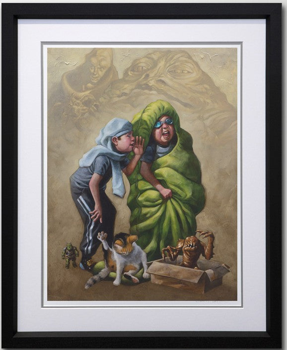 jabba jibber jabber print framed in black by artist craig davison