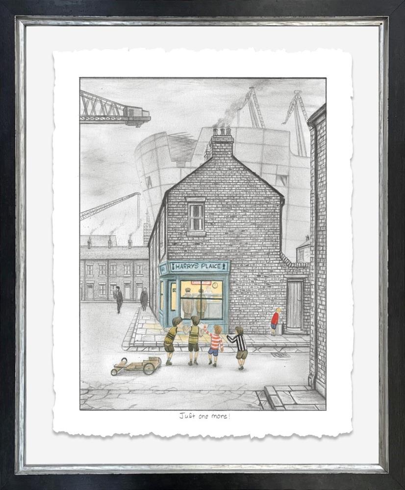 just one more deluxe sketch framed print by artist leigh lambert