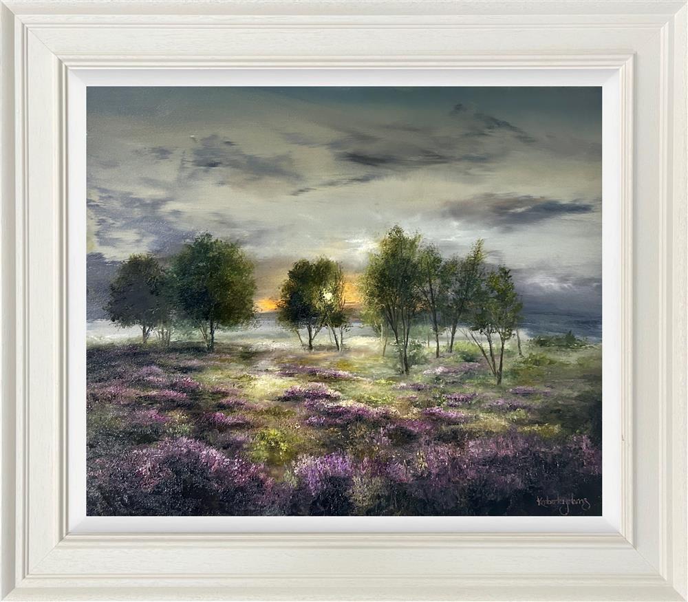 lavender morning framed original by artist kimberley harris