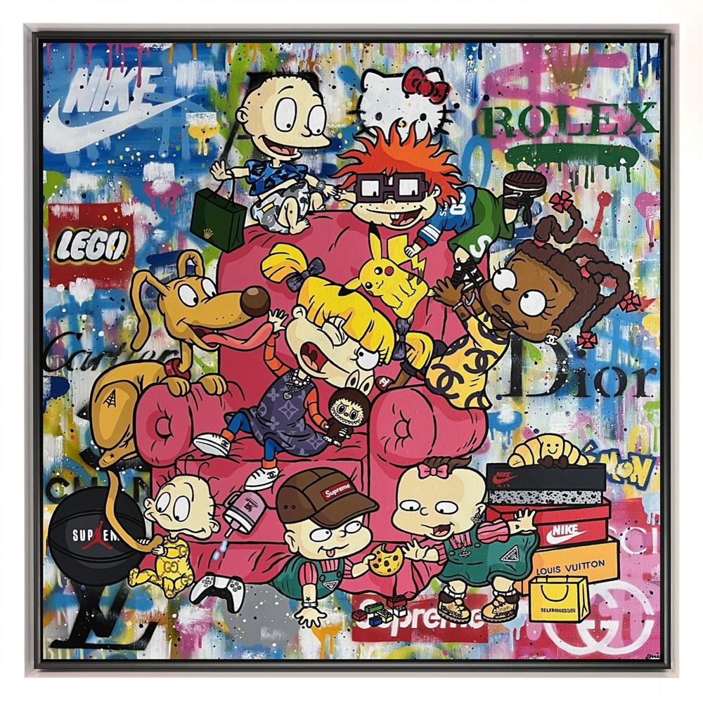 kids will be kids framed original by artist emily crook