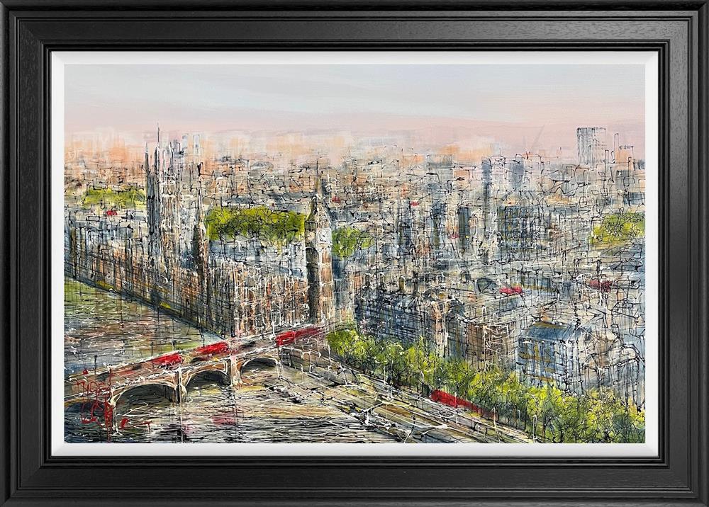 london sunrise framed original by artist nigel cooke