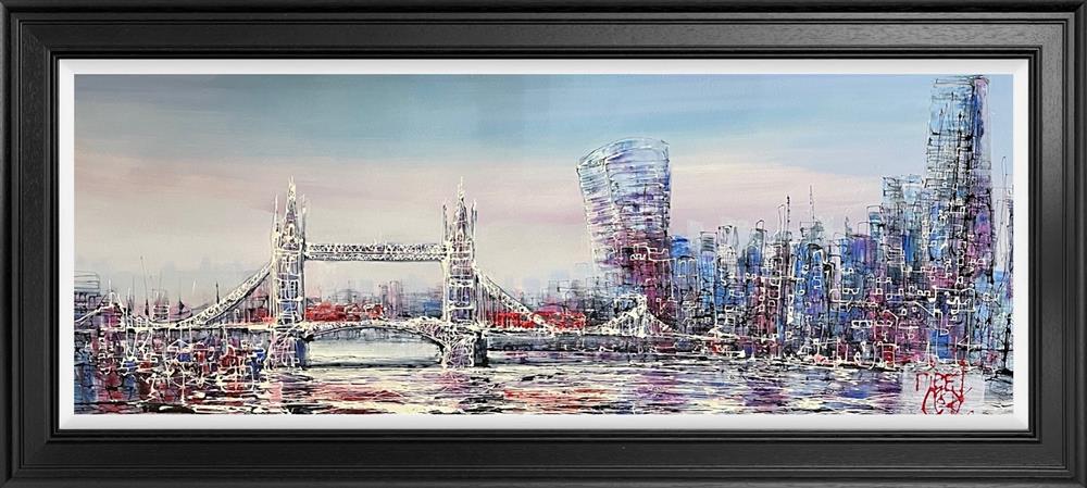 londons dawn framed original by artist nigel cooke