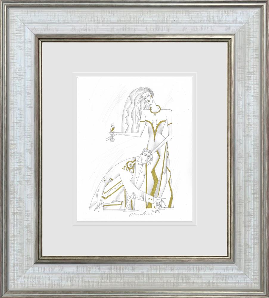 lord and lady i line study framed print by artist andrei protsouk