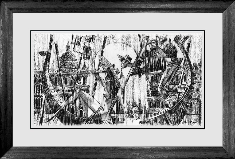 love in venice sketch framed print by artist andrei protsouk