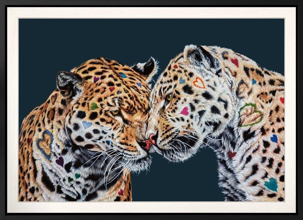 love is in the ar framed canvas print by artist hayley goodhead