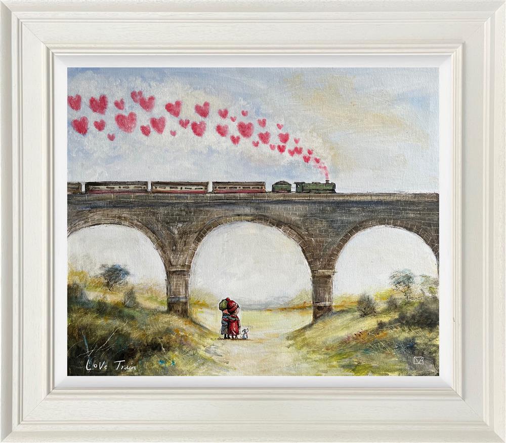 love train original framed by artist michael abrams