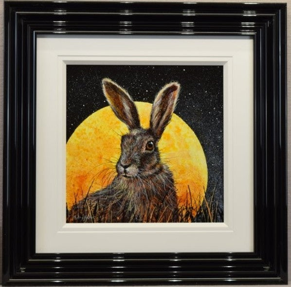 luna framed original by artist ruby keller