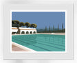 mediterranean cool down framed print by artist oshe