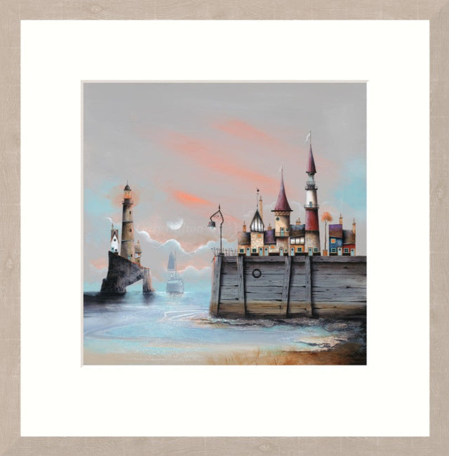 moon drifting framed print by artist gary walton