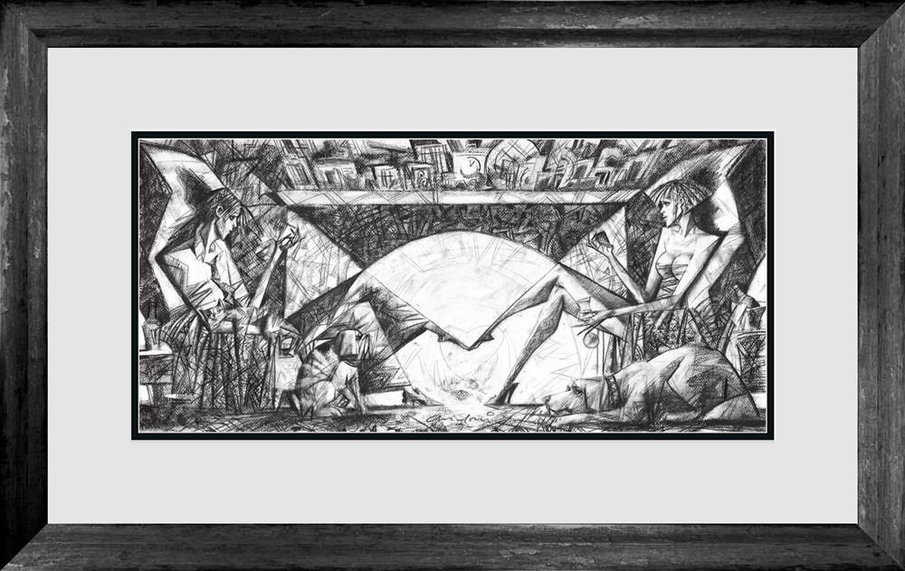 night cap sketch framed print by artist andrei protsouk