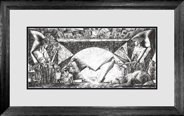 night cap sketch framed print by artist andrei protsouk