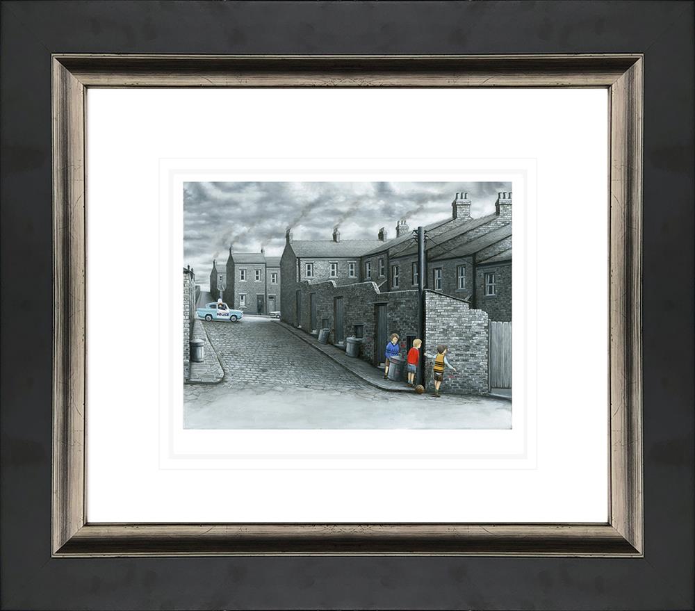 nobodys watching framed paper print by artist leigh lambert