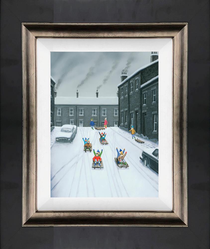 off we go framed canvas print by artist leigh lambert
