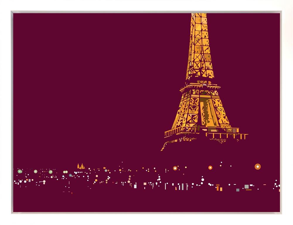 parisian nights framed deluxe canvas print by artist oshe