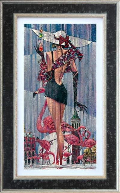 piazza san flamingo framed print by artist andrei protsouk