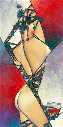 red red wine large framed print by artist andrei protsouk