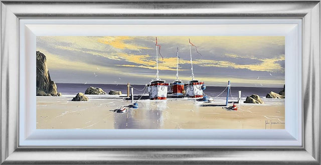 Reflections on the shore framed original by artst john horsewell