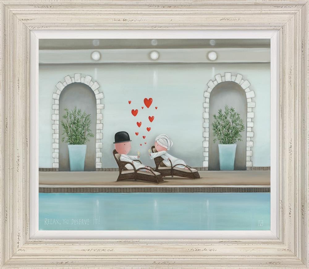 relax you deserve it framed print by artist michael abrams