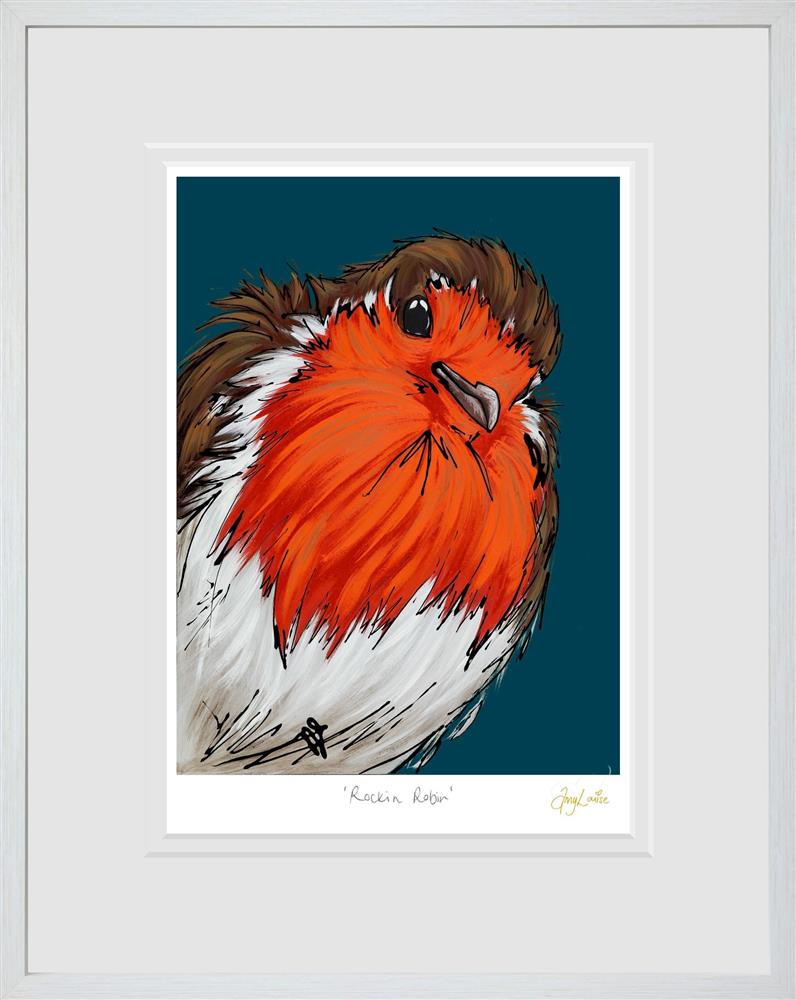 rockin robin framed print by artist amy louise