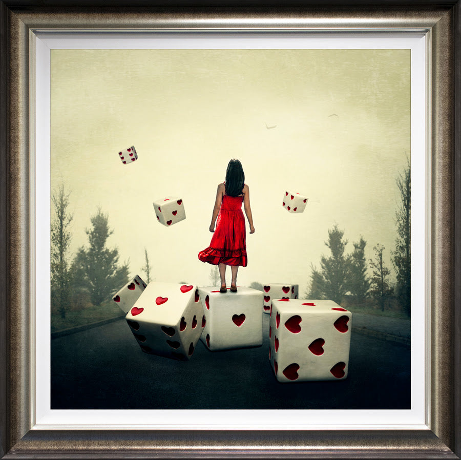 roll the dice deluxe framed print by artist michelle mackie